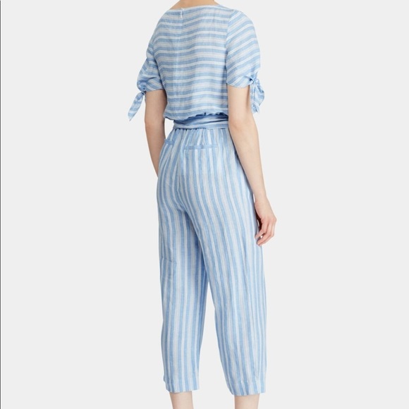 Lauren Ralph Lauren Ansley Striped Linen Jumpsuit. - Picture 4 of 16